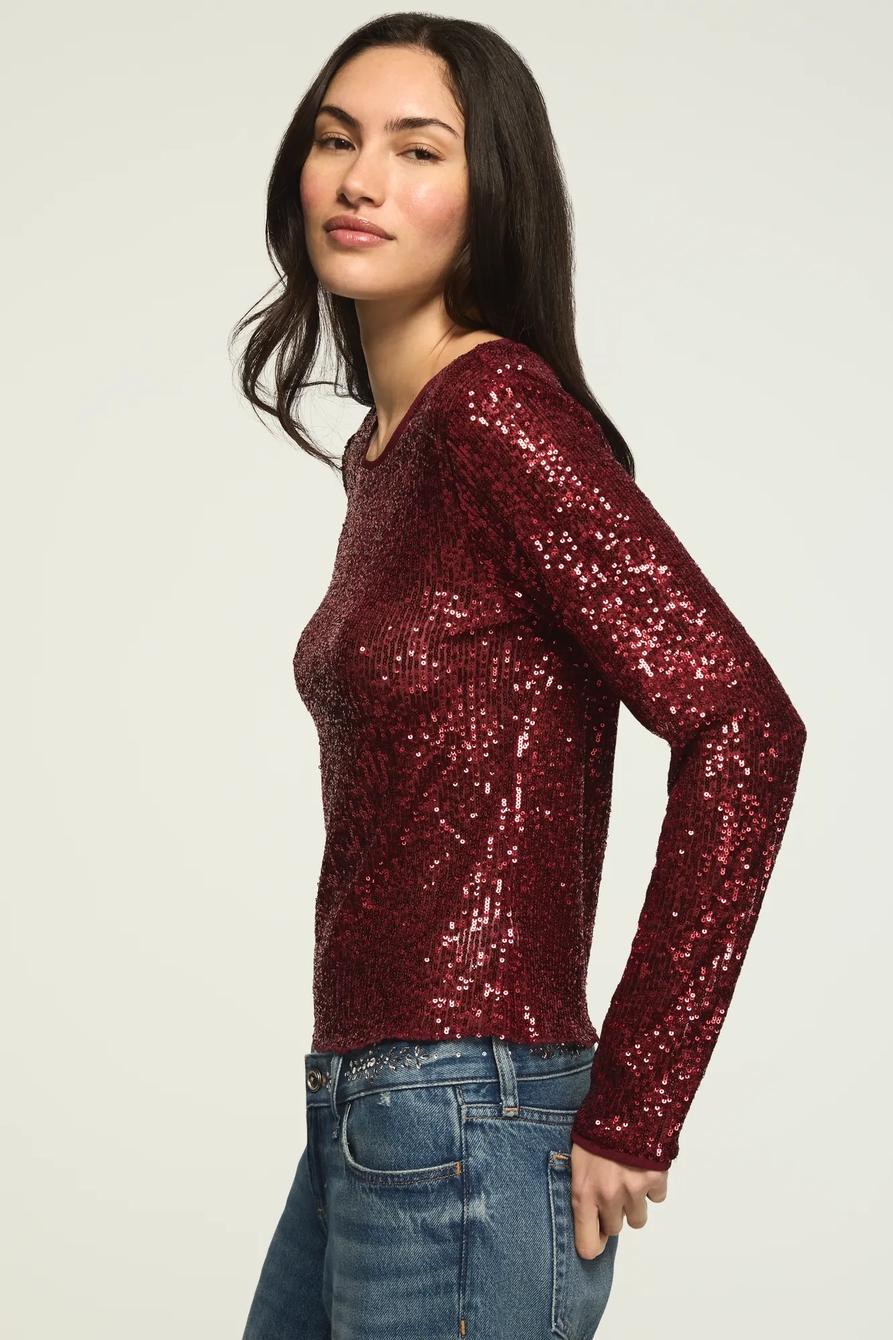 SEQUIN LONG SLEEVE TOP, image 4