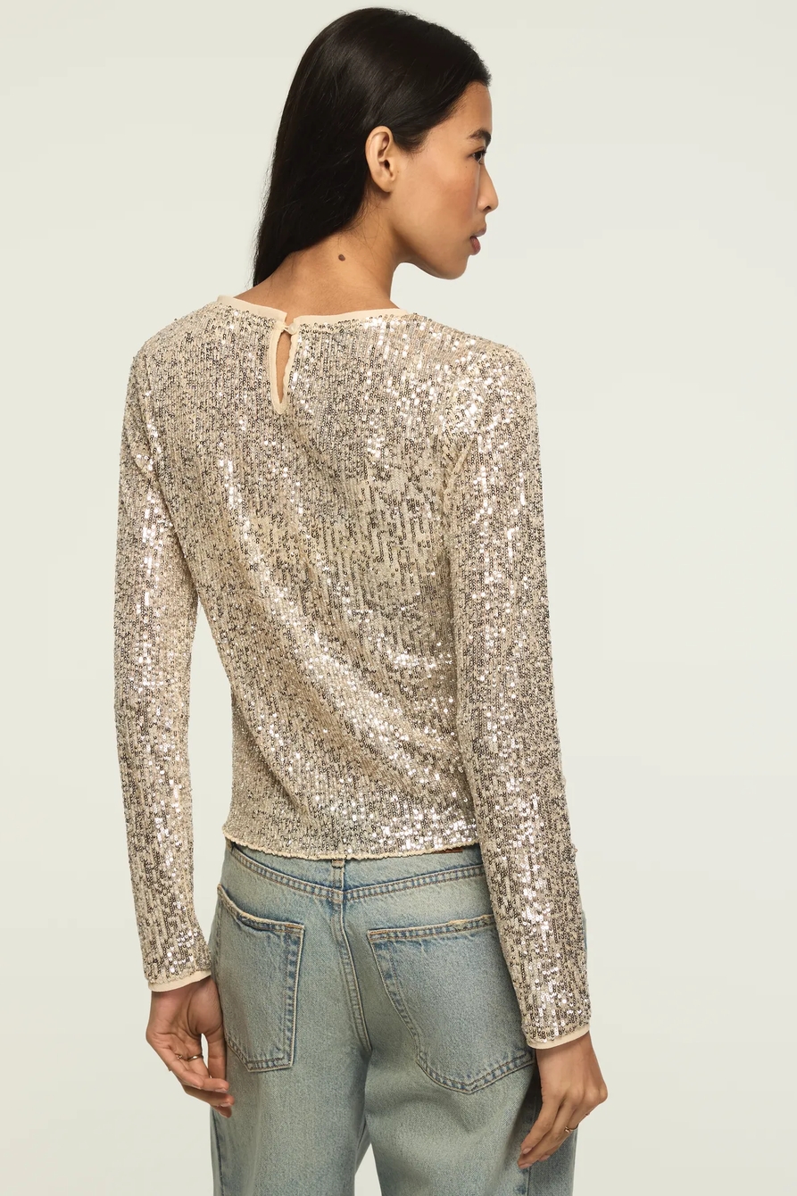 SEQUIN LONG SLEEVE TOP, image 3