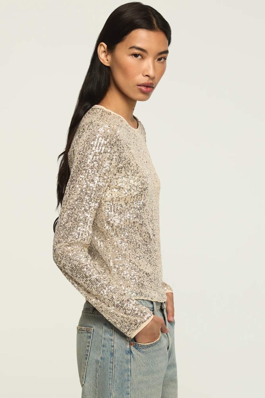 SEQUIN LONG SLEEVE TOP, image 5