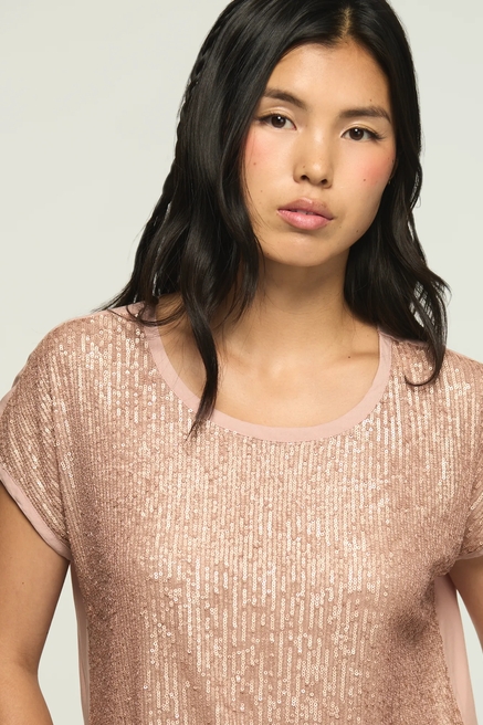 SHORT SLEEVE SEQUIN SWING TEE, image 2