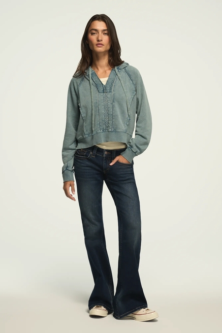 LACE TRIM NOTCH SWEATSHIRT, image 2