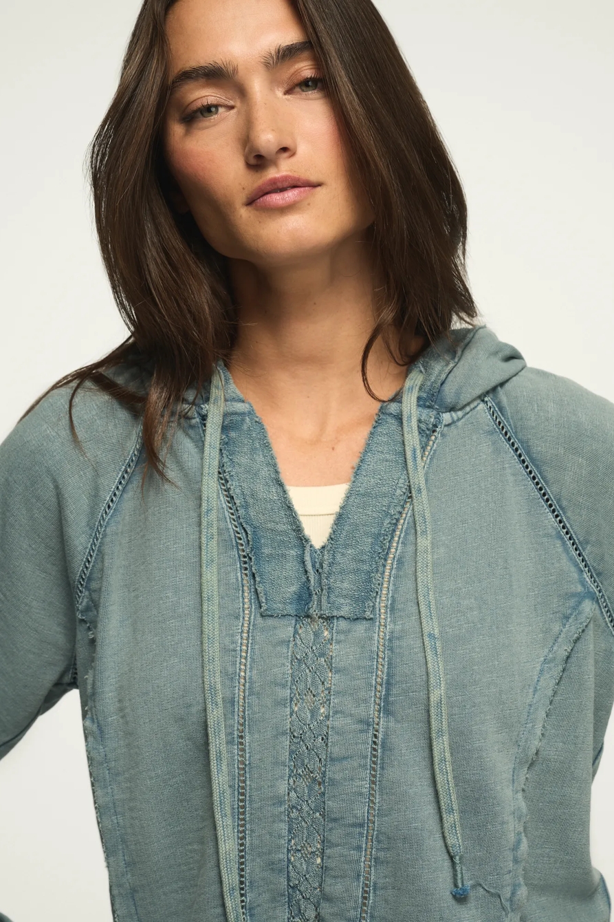 LACE TRIM NOTCH SWEATSHIRT, image 5