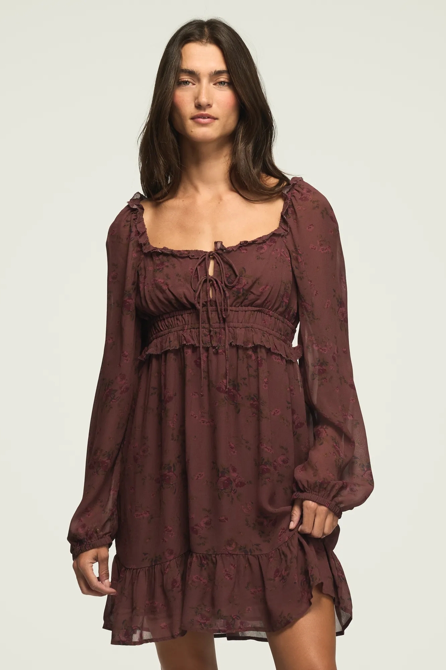 RUFFLE PEASANT MINI DRESS, image 2