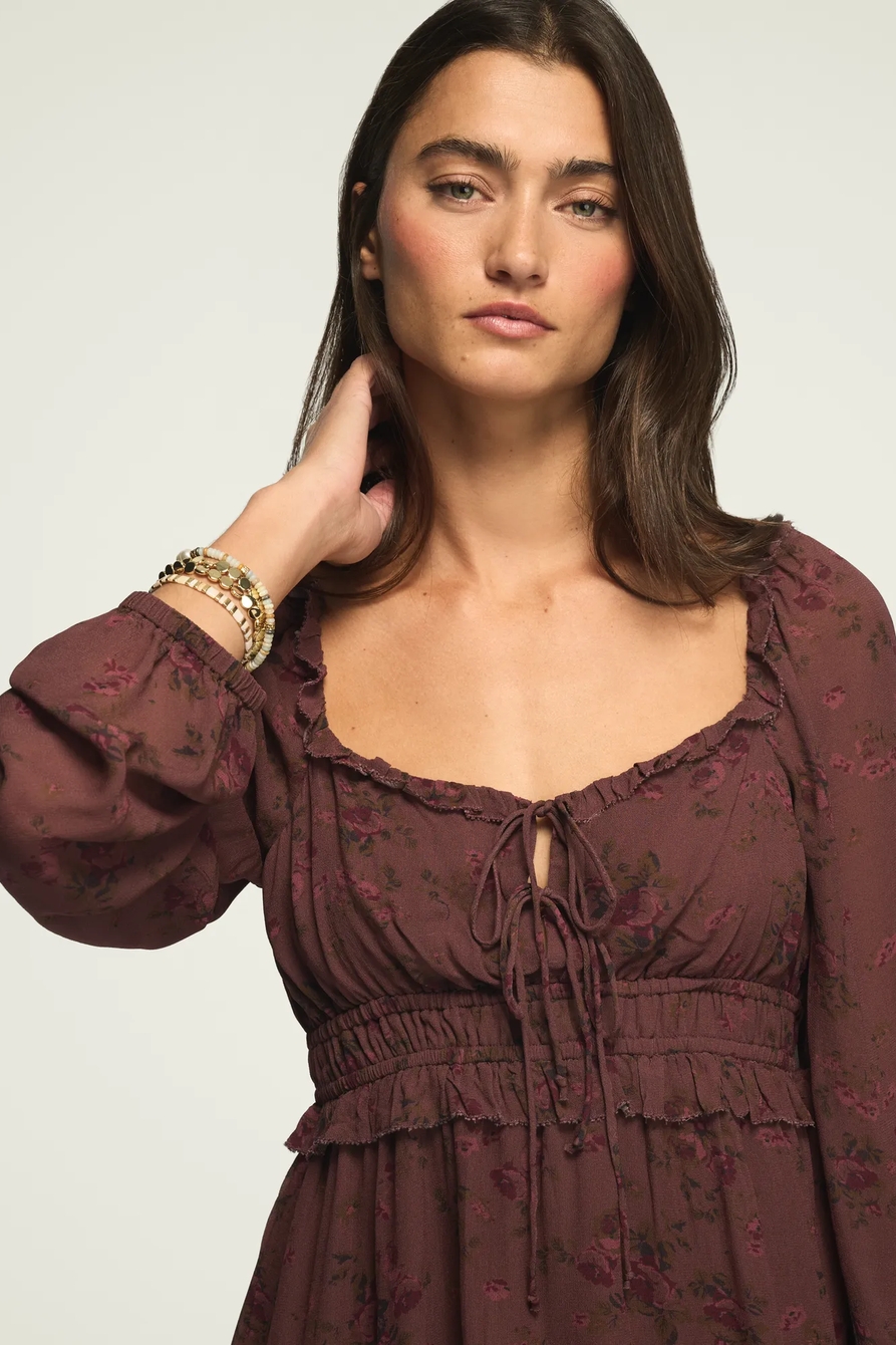 RUFFLE PEASANT MINI DRESS, image 5
