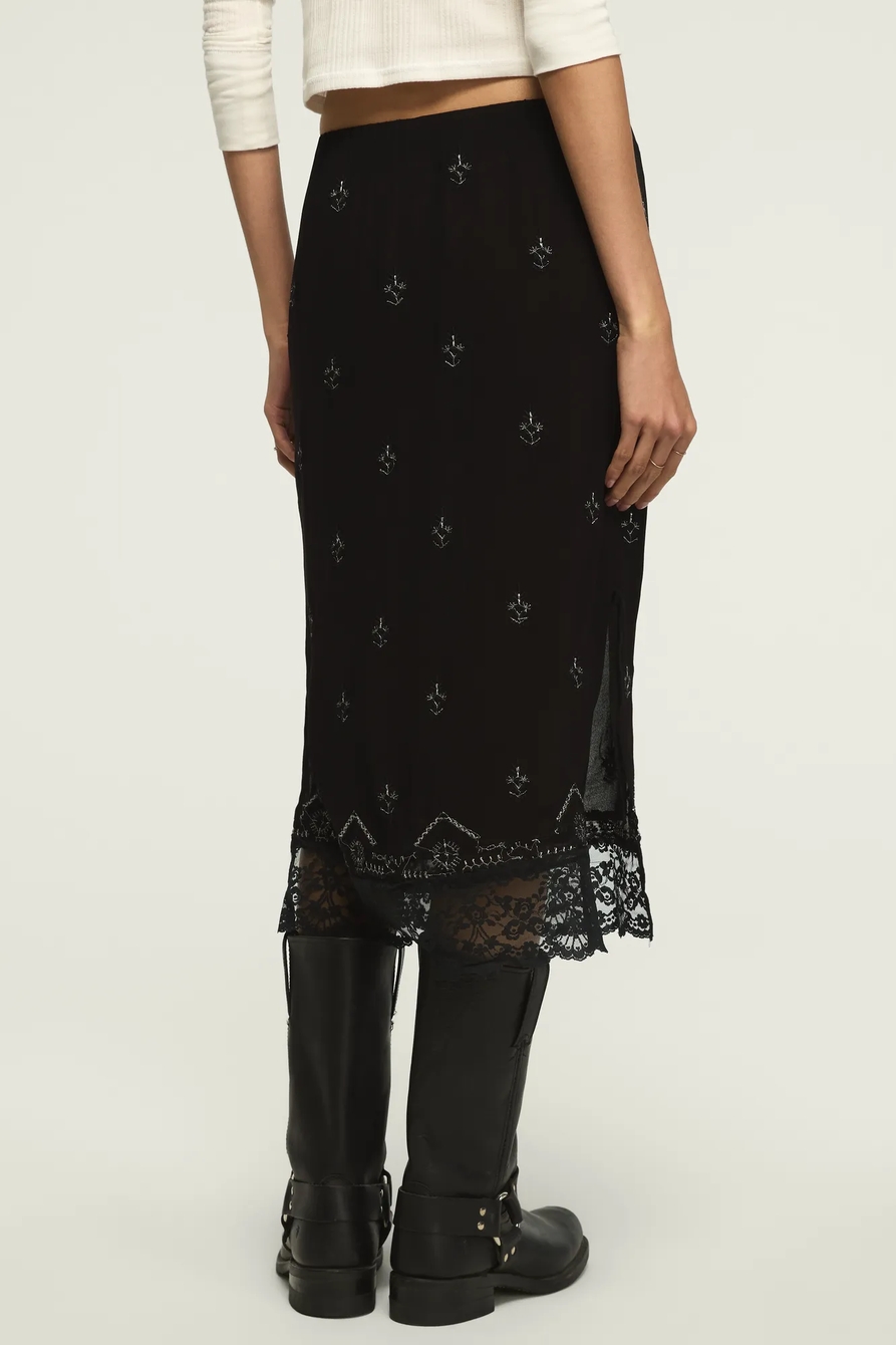 EMBELLISHED SLIP MIDI SKIRT, image 3