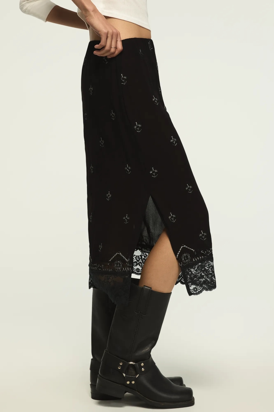 EMBELLISHED SLIP MIDI SKIRT, image 4