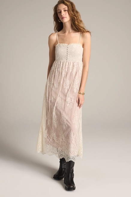 LACE HENLEY MIDI DRESS, image 2