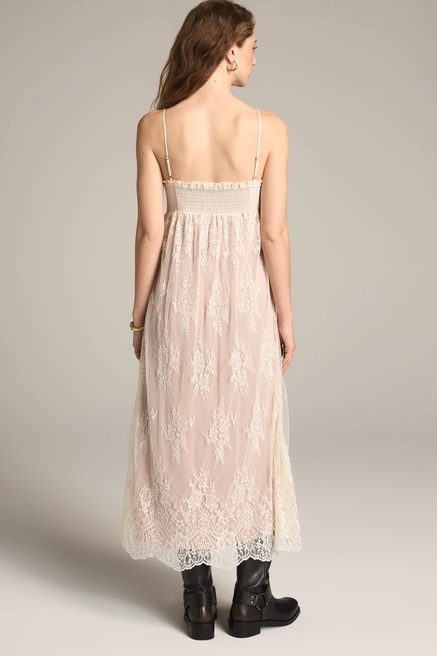 LACE HENLEY MIDI DRESS, image 3