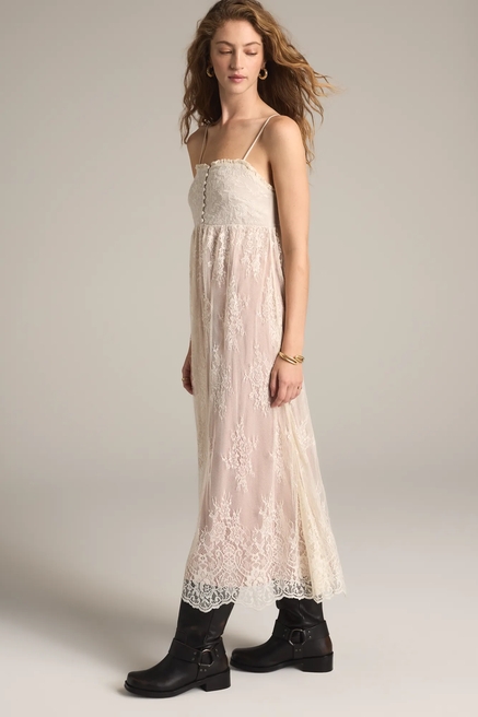 LACE HENLEY MIDI DRESS, image 4