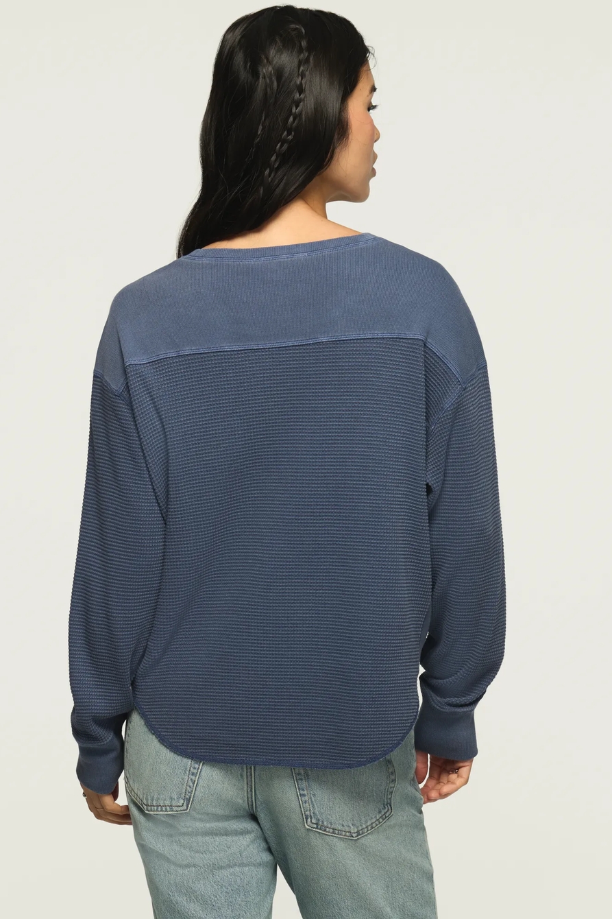 WAFFLE FABRIC MIX LS TOP, image 3