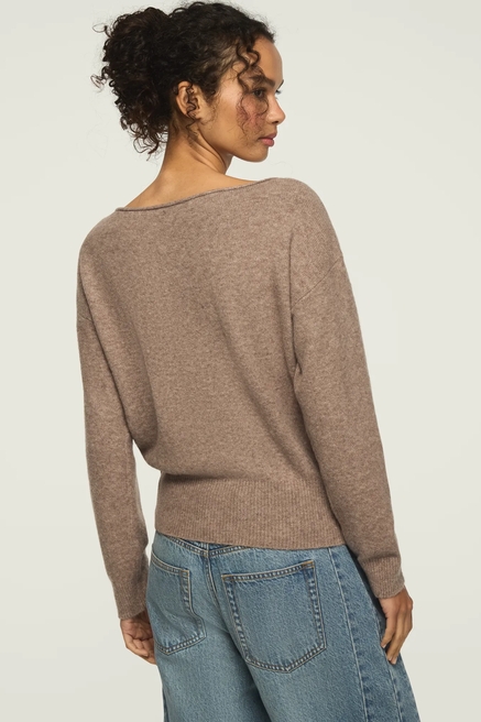 RIBBED BOAT NECK SHINE SWEATER, image 3