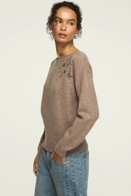 RIBBED BOAT NECK SHINE SWEATER, image 4