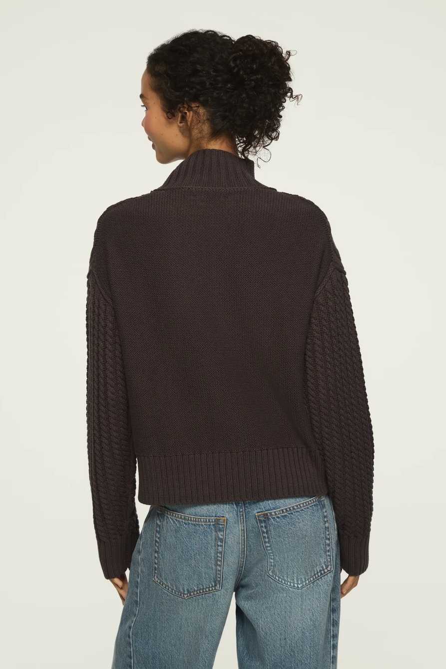 CABLE MOCK NECK SWEATER, image 3