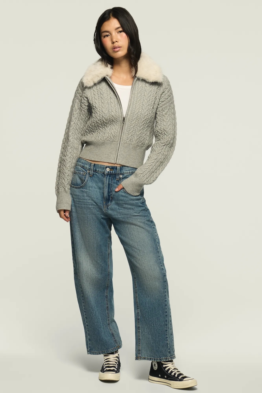 FUR COLLAR SWEATER JACKET, image 5