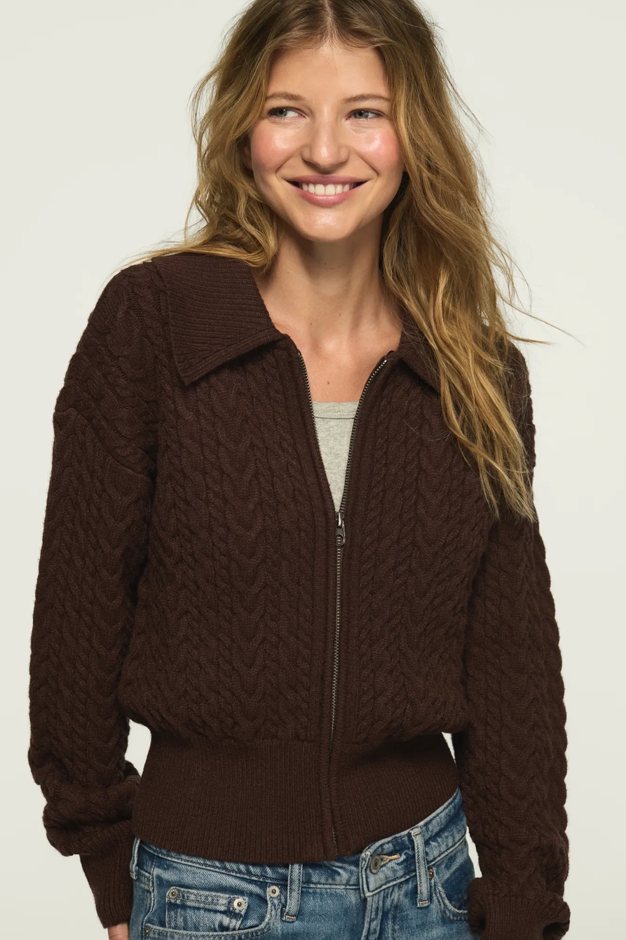 FUR COLLAR SWEATER JACKET, image 2