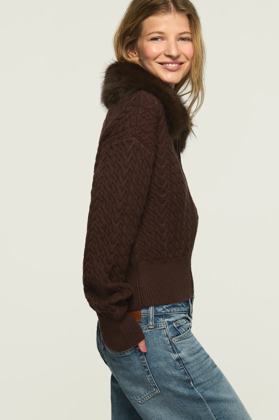 FUR COLLAR SWEATER JACKET, image 3