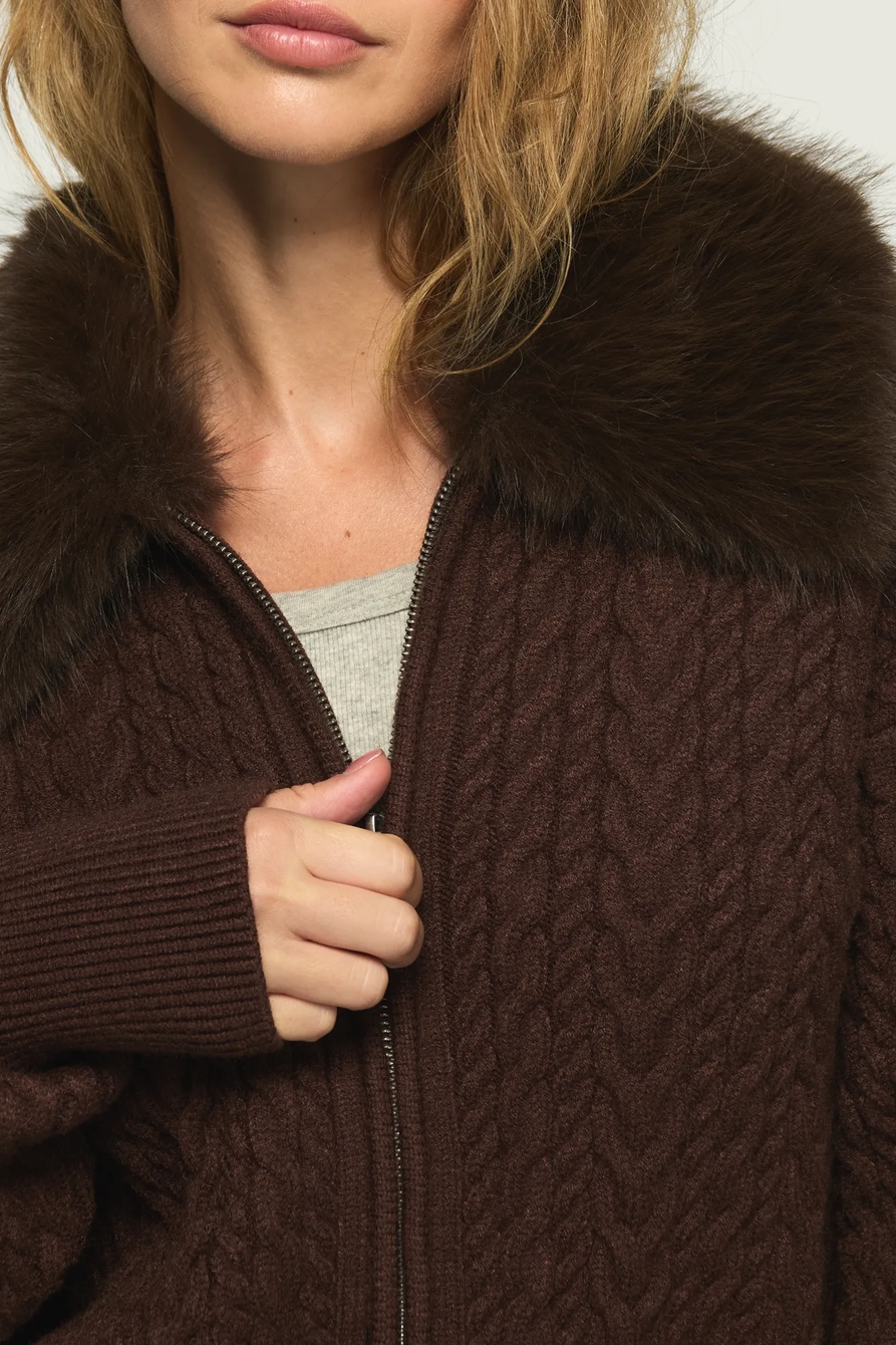 FUR COLLAR SWEATER JACKET, image 4