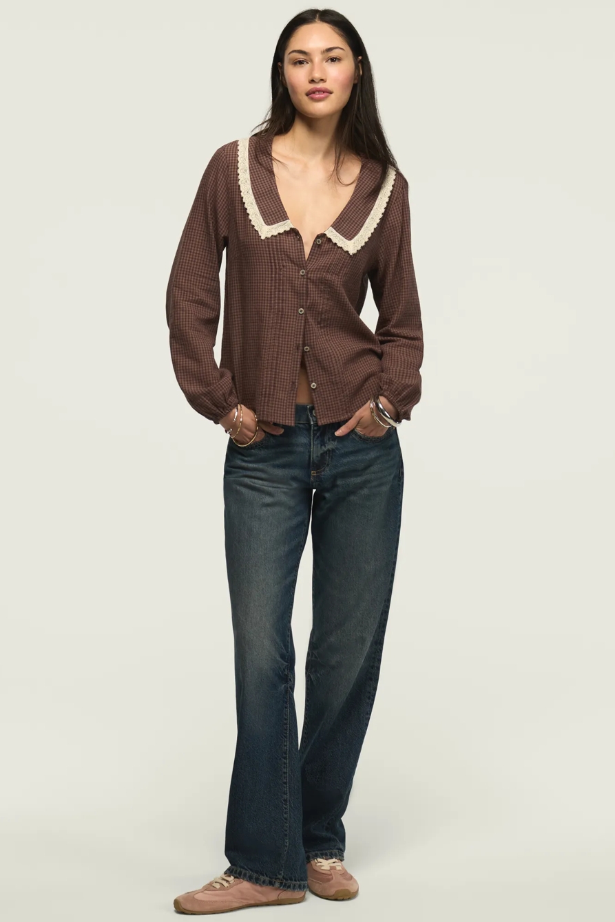 LONG SLEEVE PETER PAN COLLAR TOP, image 2