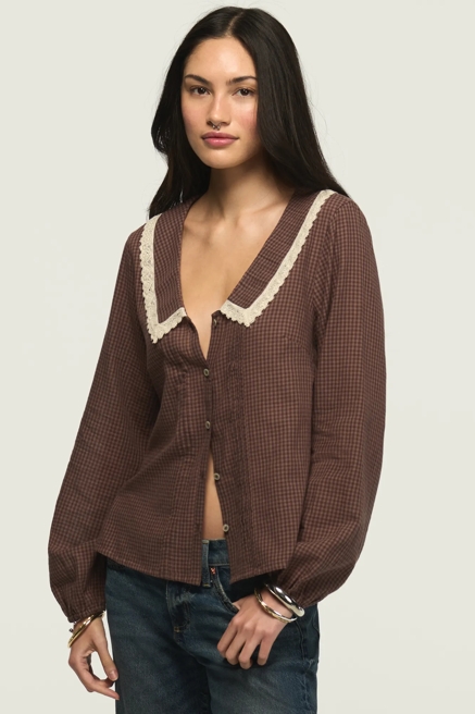 LONG SLEEVE PETER PAN COLLAR TOP, image 4