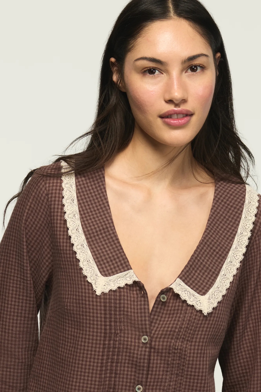 LONG SLEEVE PETER PAN COLLAR TOP, image 5