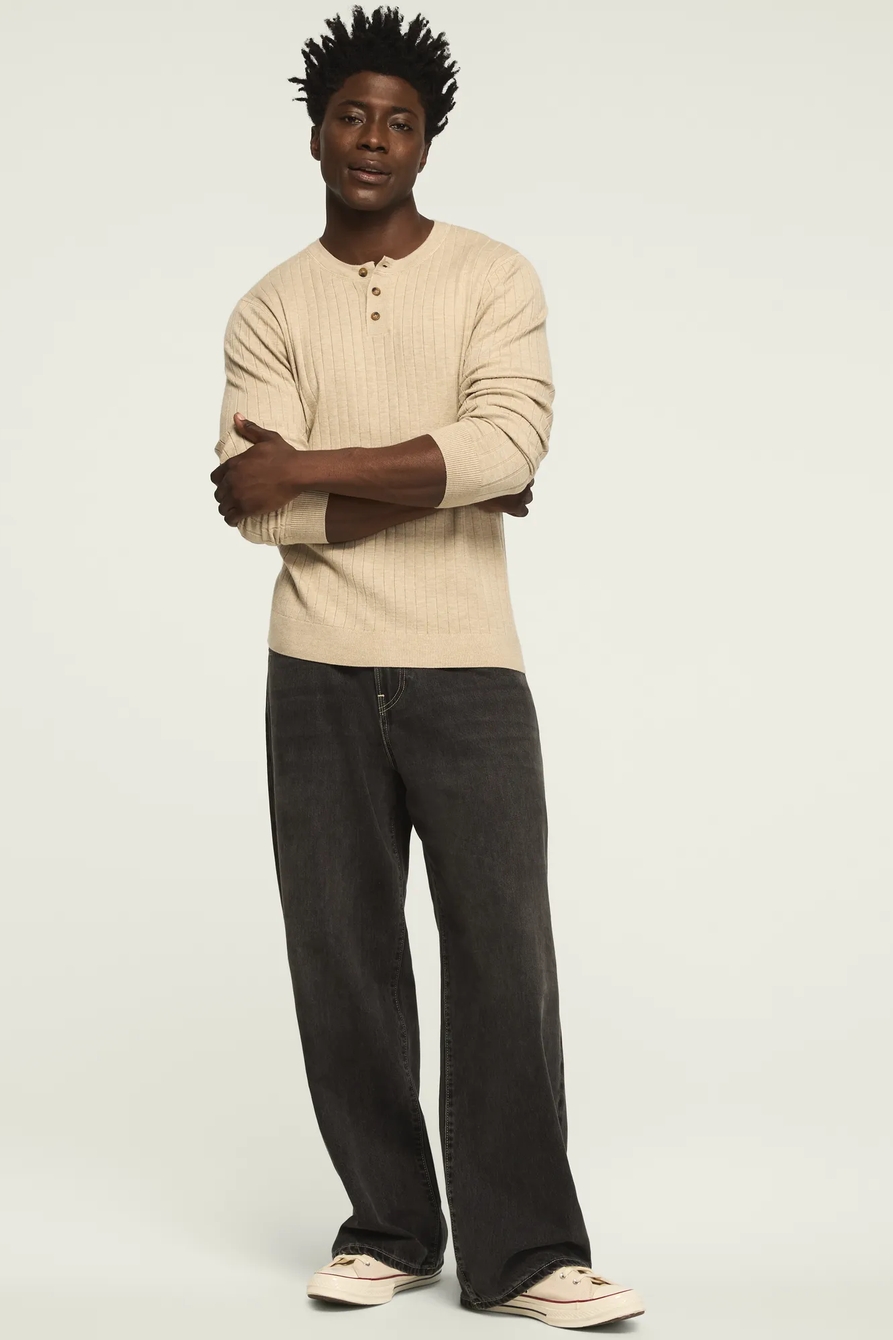 WIDE RIB HENLEY SWEATER, image 2