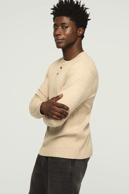 WIDE RIB HENLEY SWEATER, image 4