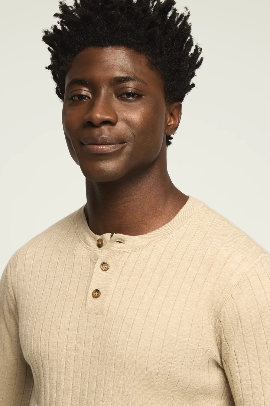 WIDE RIB HENLEY SWEATER, image 5