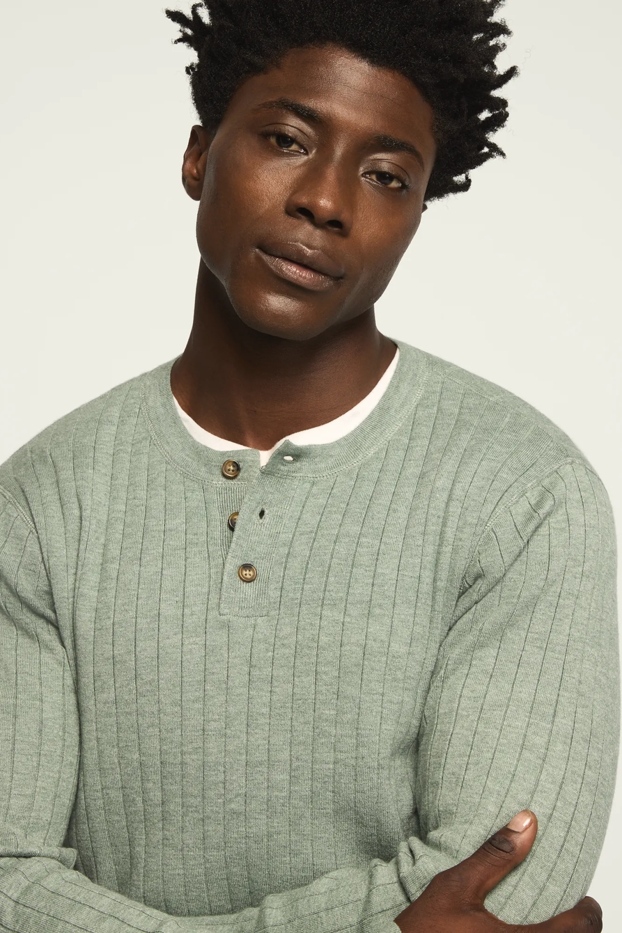 WIDE RIB HENLEY SWEATER, image 2