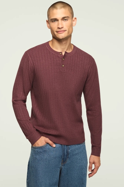 WIDE RIB HENLEY SWEATER, image 1