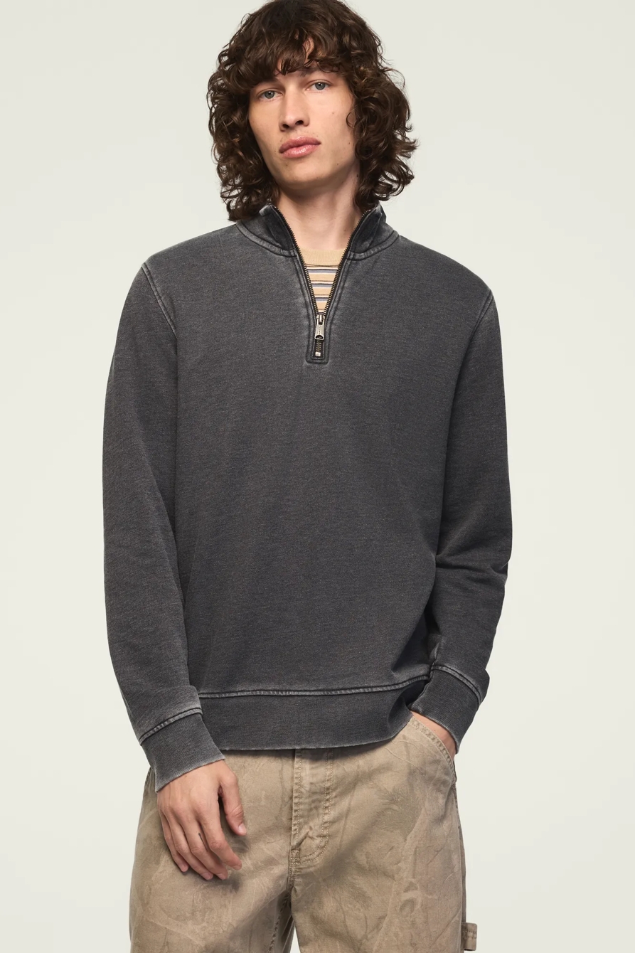 VENICE BURNOUT FRENCH TERRY 1/4 ZIP PULLOVER, image 1