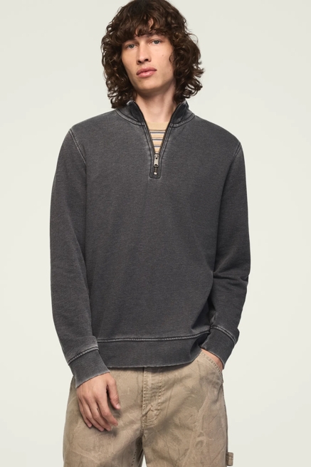 VENICE BURNOUT FRENCH TERRY 1/4 ZIP PULLOVER, image 1