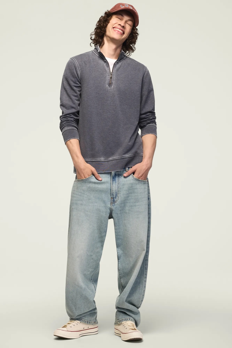 VENICE BURNOUT FRENCH TERRY 1/4 ZIP PULLOVER, image 1