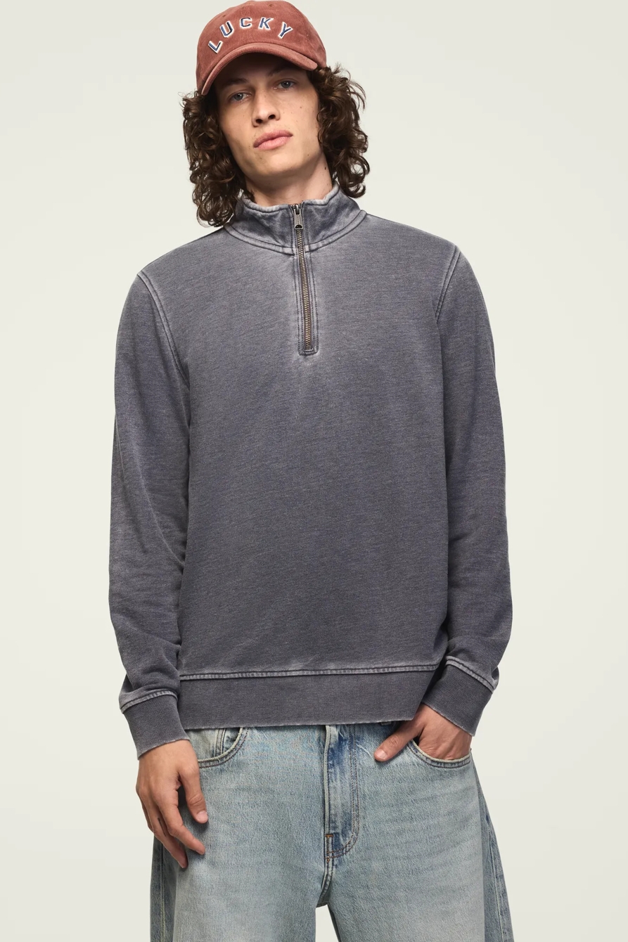 VENICE BURNOUT FRENCH TERRY 1/4 ZIP PULLOVER, image 2