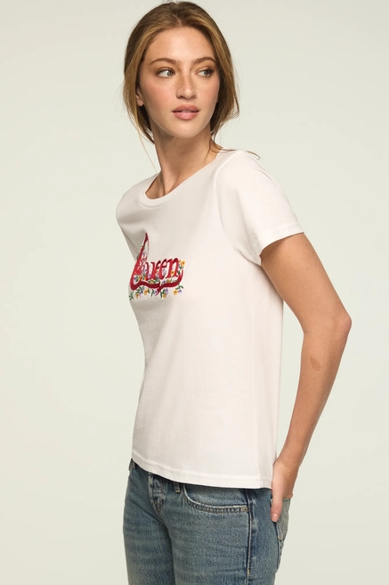 QUEEN EMBROIDERED FLORAL CLASSIC CREW, image 4