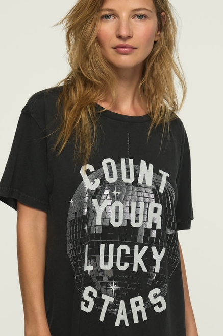COUNT YOUR LUCKY STARS BOYFRIEND TEE, image 1