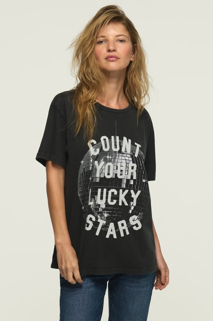 COUNT YOUR LUCKY STARS BOYFRIEND TEE, image 2