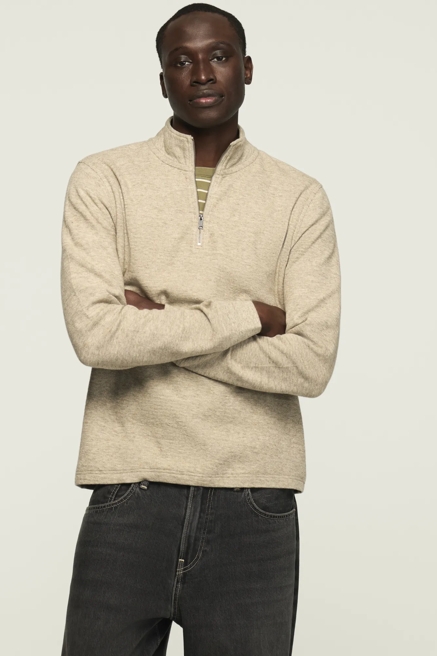 1/4 ZIP TEXTURED PULLOVER, image 1