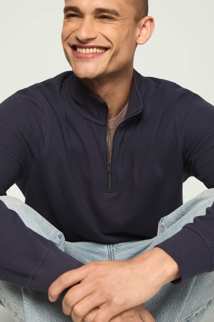 1/4 ZIP TEXTURED PULLOVER, image 1