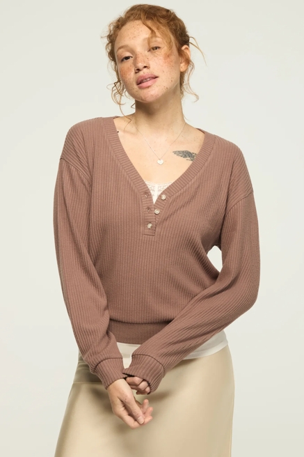 CLOUD V-NECK HENLEY POPOVER, image 1