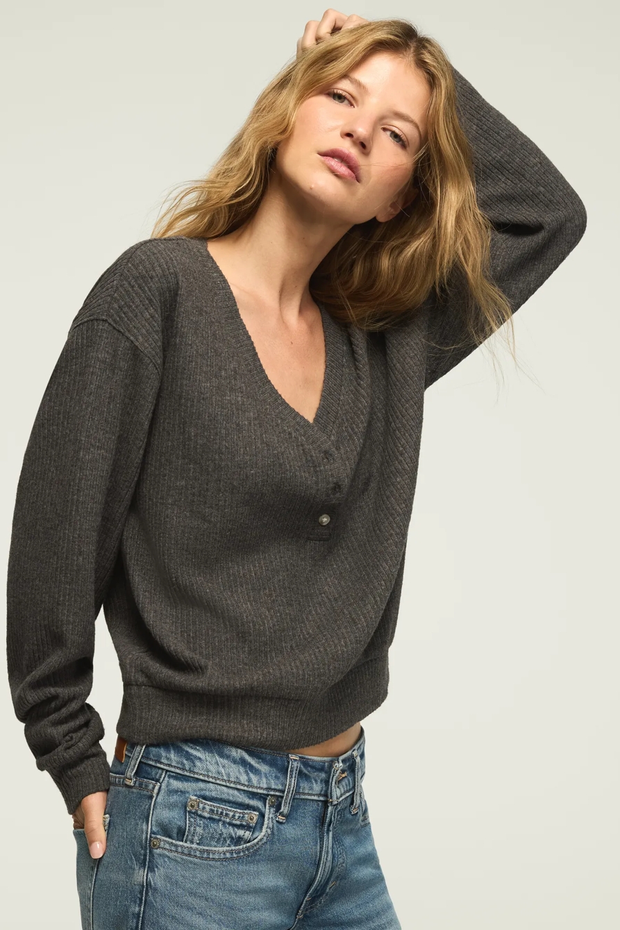 CLOUD V-NECK HENLEY POPOVER, image 4