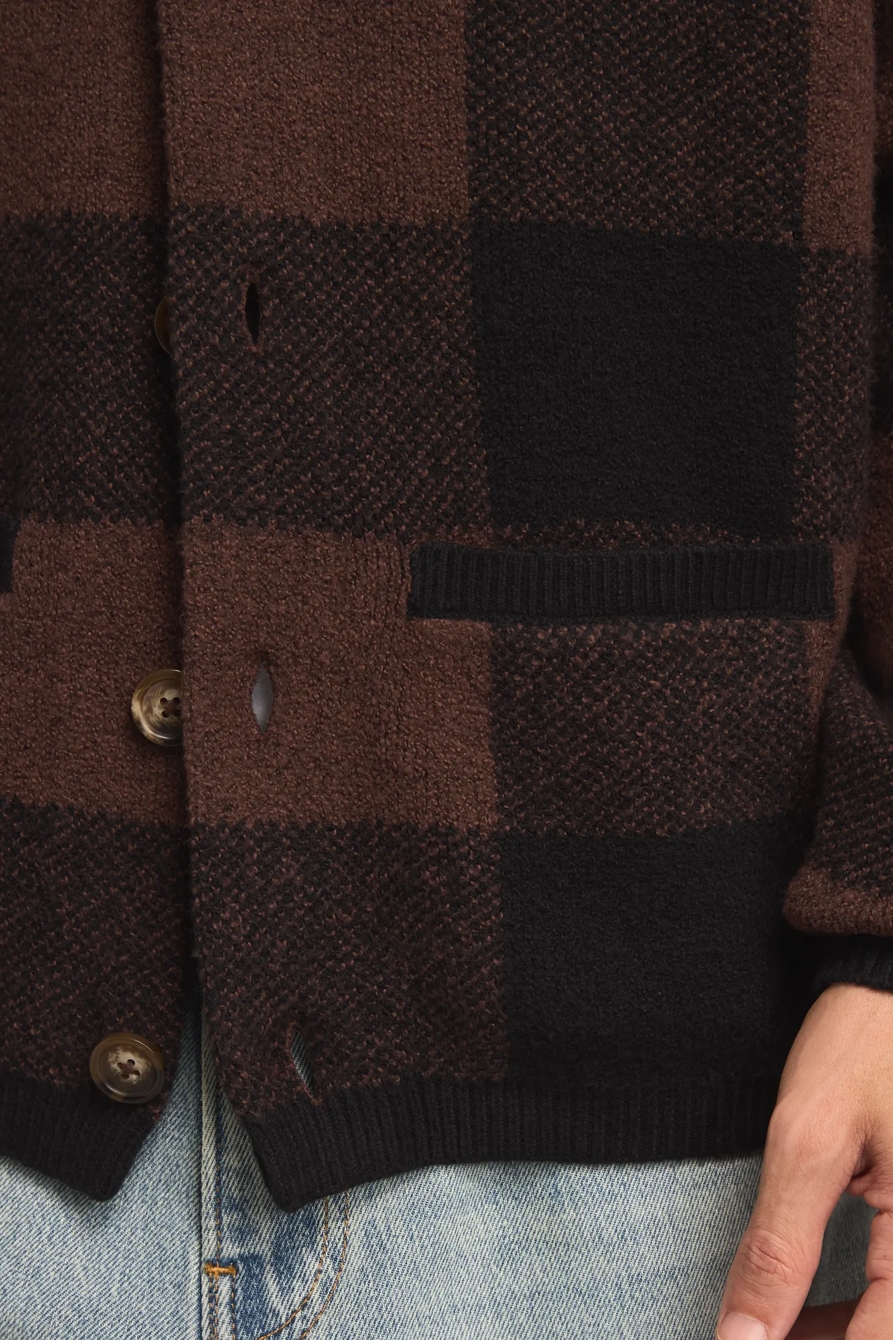 BUFFALO CHECK SHAWL COLLAR CARDIGAN, image 6