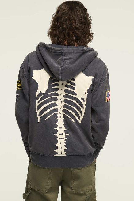LUCKY BRAND X VANSON SKELETON FULL ZIP HOODIE, image 2