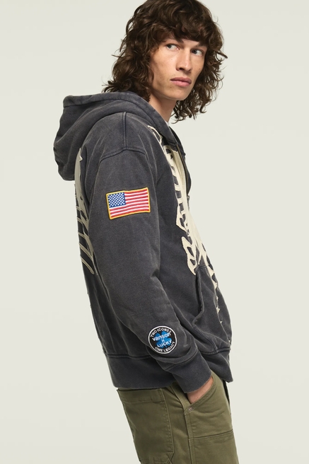 LUCKY BRAND X VANSON SKELETON FULL ZIP HOODIE, image 3
