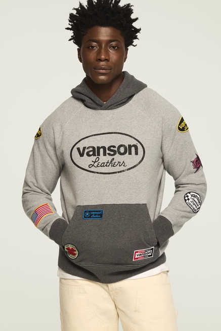 VANSON TWO TONE PATCH HOODIE, image 1