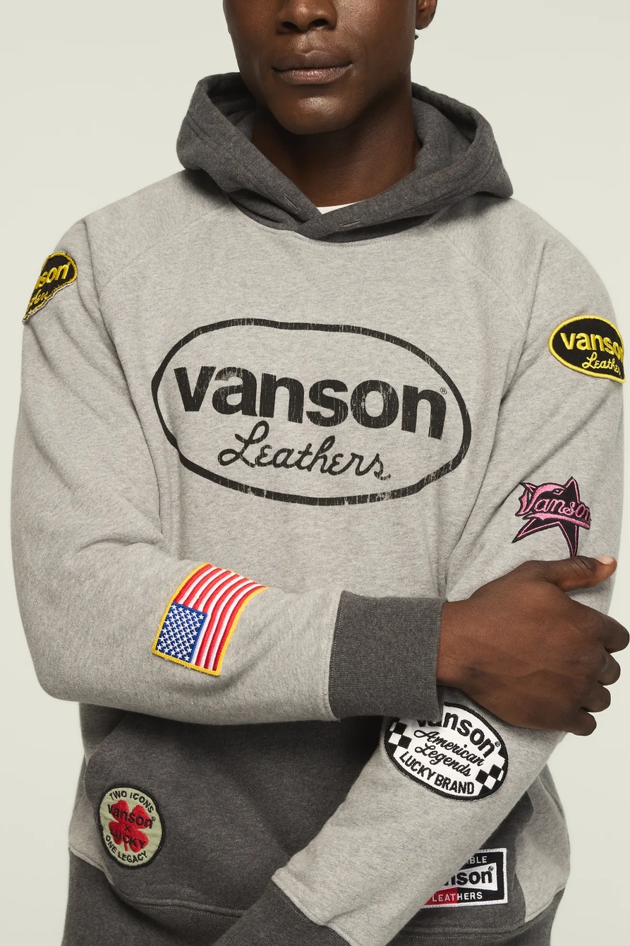 VANSON TWO TONE PATCH HOODIE, image 2