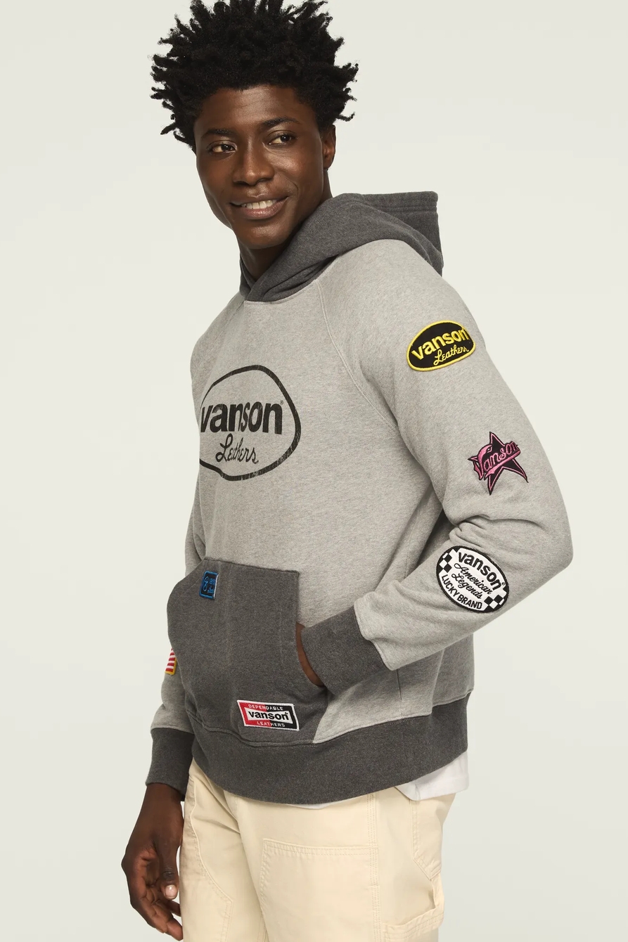 VANSON TWO TONE PATCH HOODIE, image 4