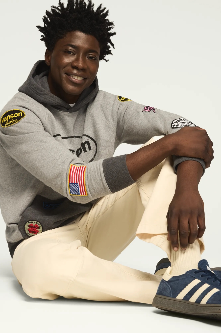 VANSON TWO TONE PATCH HOODIE, image 5
