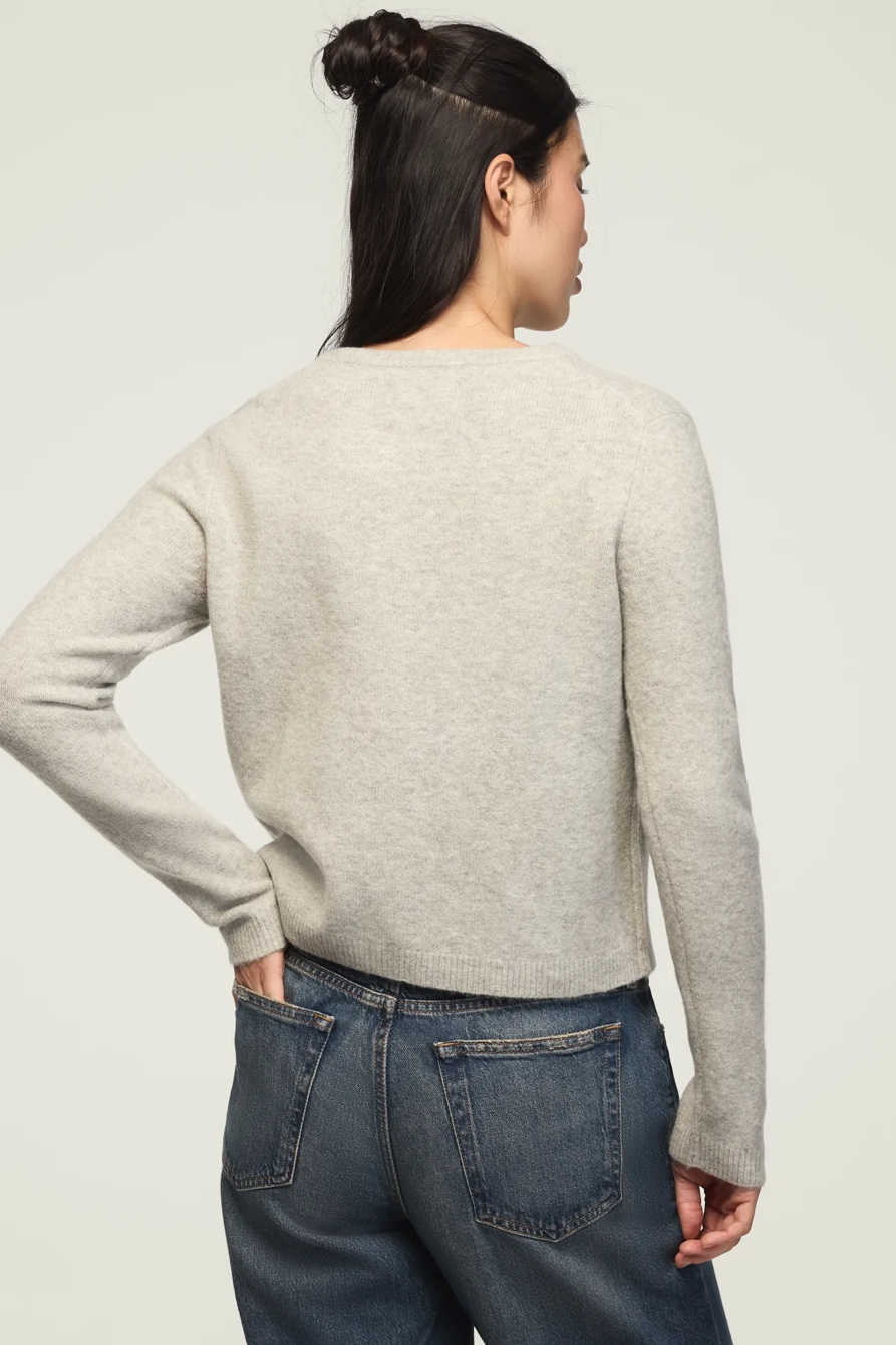 FLORAL EMBROIDERED HEATHERED CARDIGAN, image 3