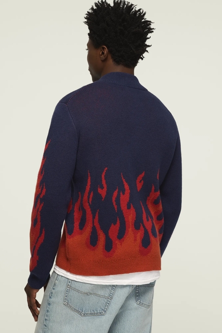 LUCKY BRAND X VANSON QUARTER ZIP FLAME SWEATER, image 3