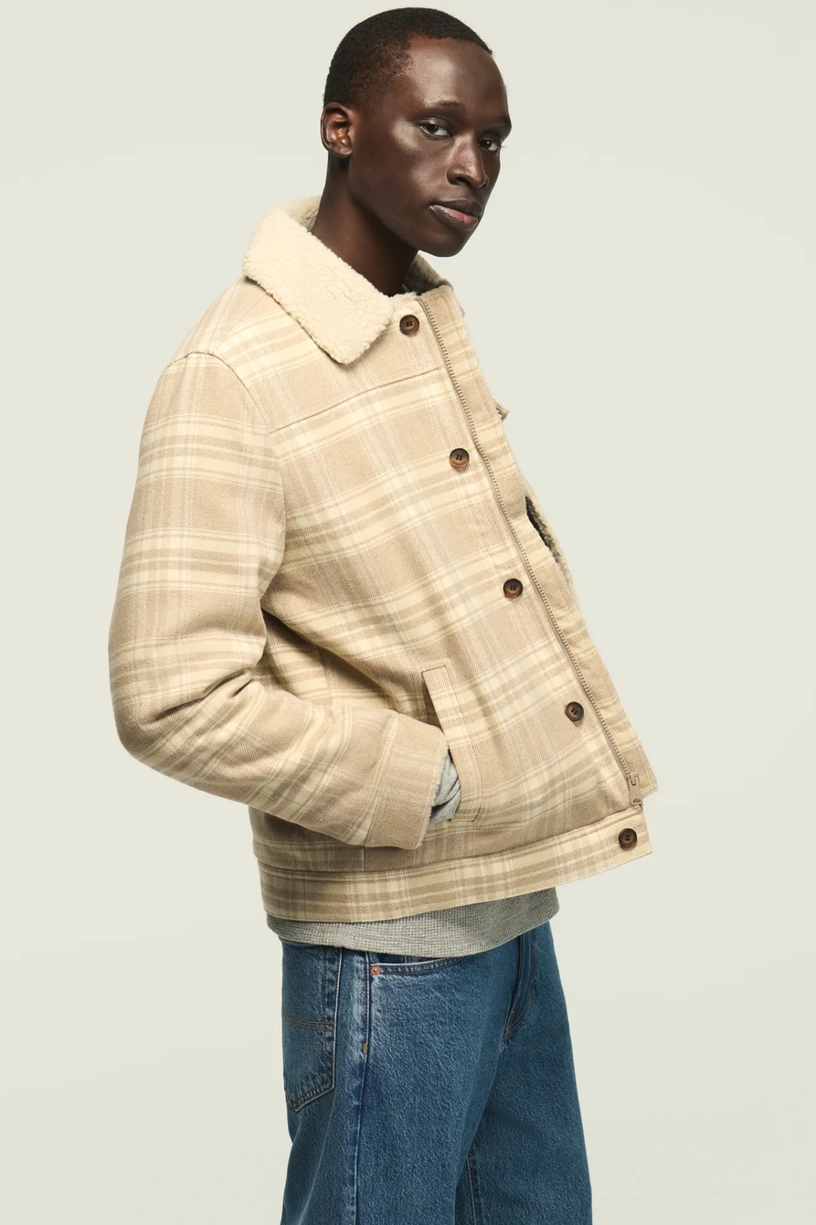 SHERPA LINED PLAID JACKET, image 4